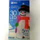 Vánoční dekorace sněhulák - 30 LED, 2W, denní bílá